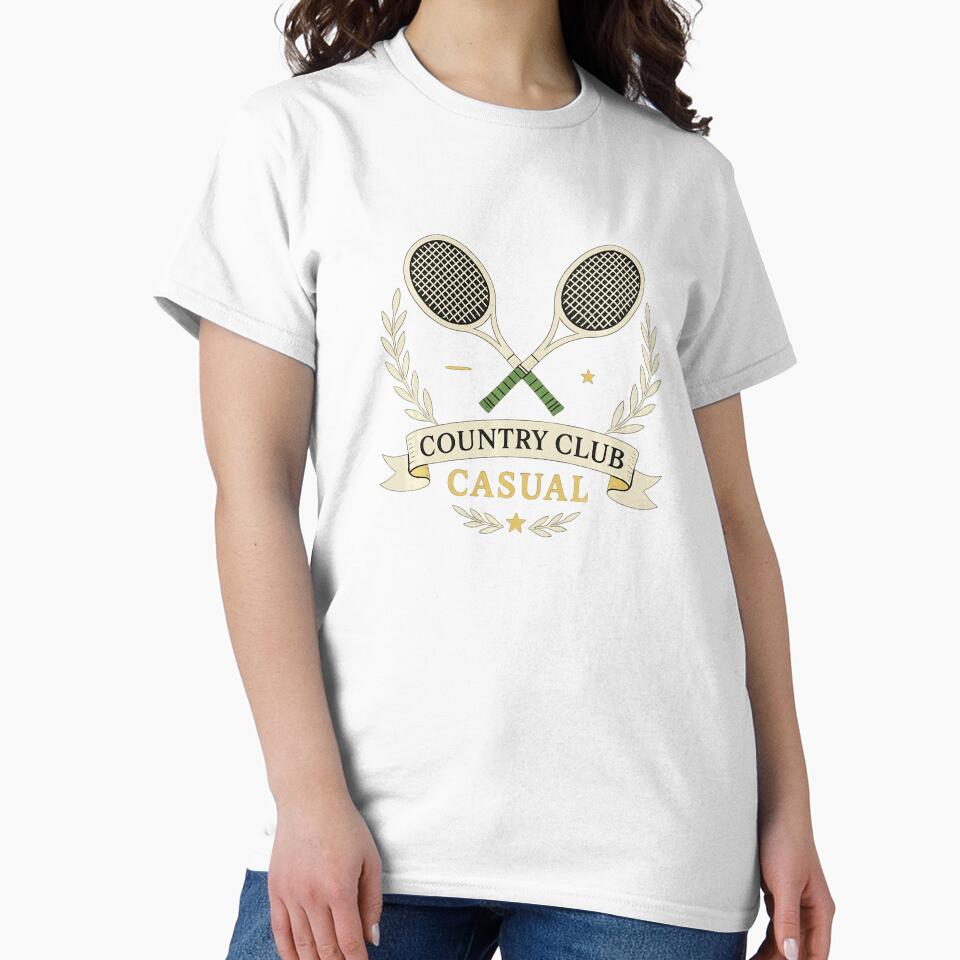 COUNTRY CLUB CASUAL Retro Tennis Racquets Aesthetic Vintage Sports by WayTBeenkenArt