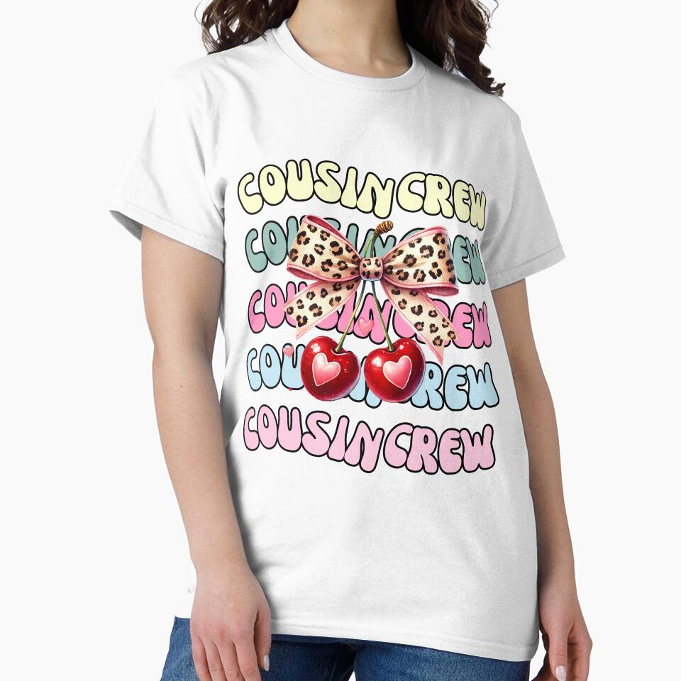 Groovy Cousin Crew Coquette Cherry Leopard Bow Women, Girls by thebest-2studio