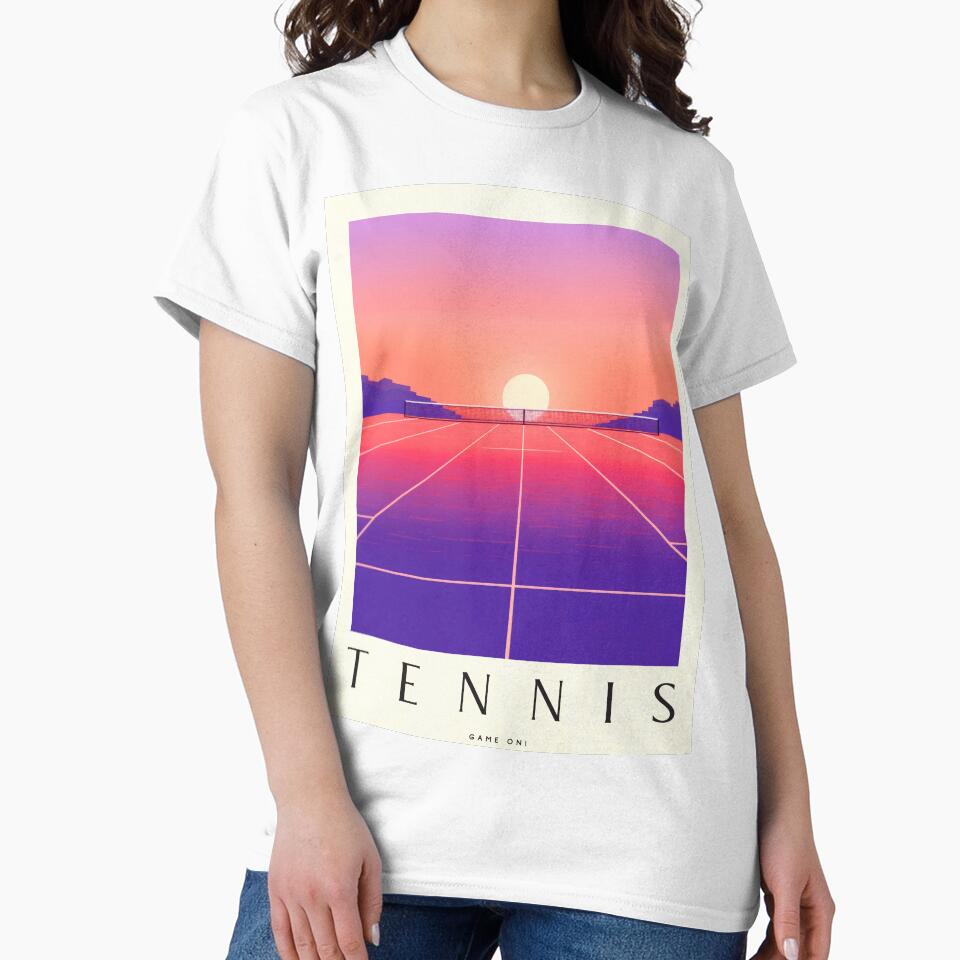 Vintage Tennis Drama On Pink Purple Court - Retro Sports Fan Wall Art by PinkNomad