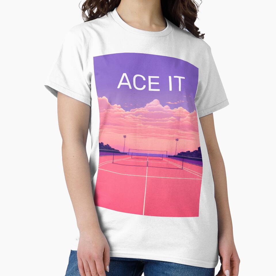 ACE IT Evening Glow - Vintage Retro Tennis Court Art Print in Pink Purple Aesthetic for Sports Lovers Wall Art by PinkNomad
