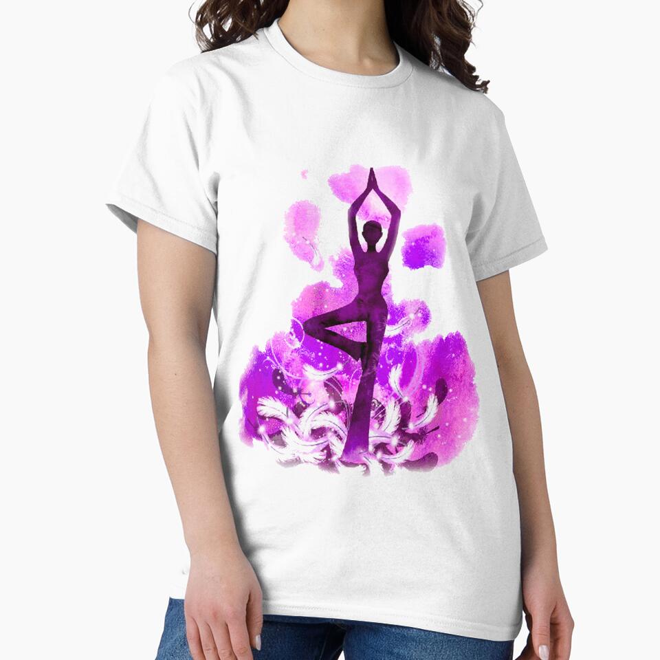 The yoga tree pose in purple by munaykidisenios