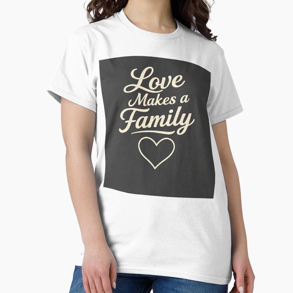 Love Makes A Family Vintage Typography Heart by Tentventure