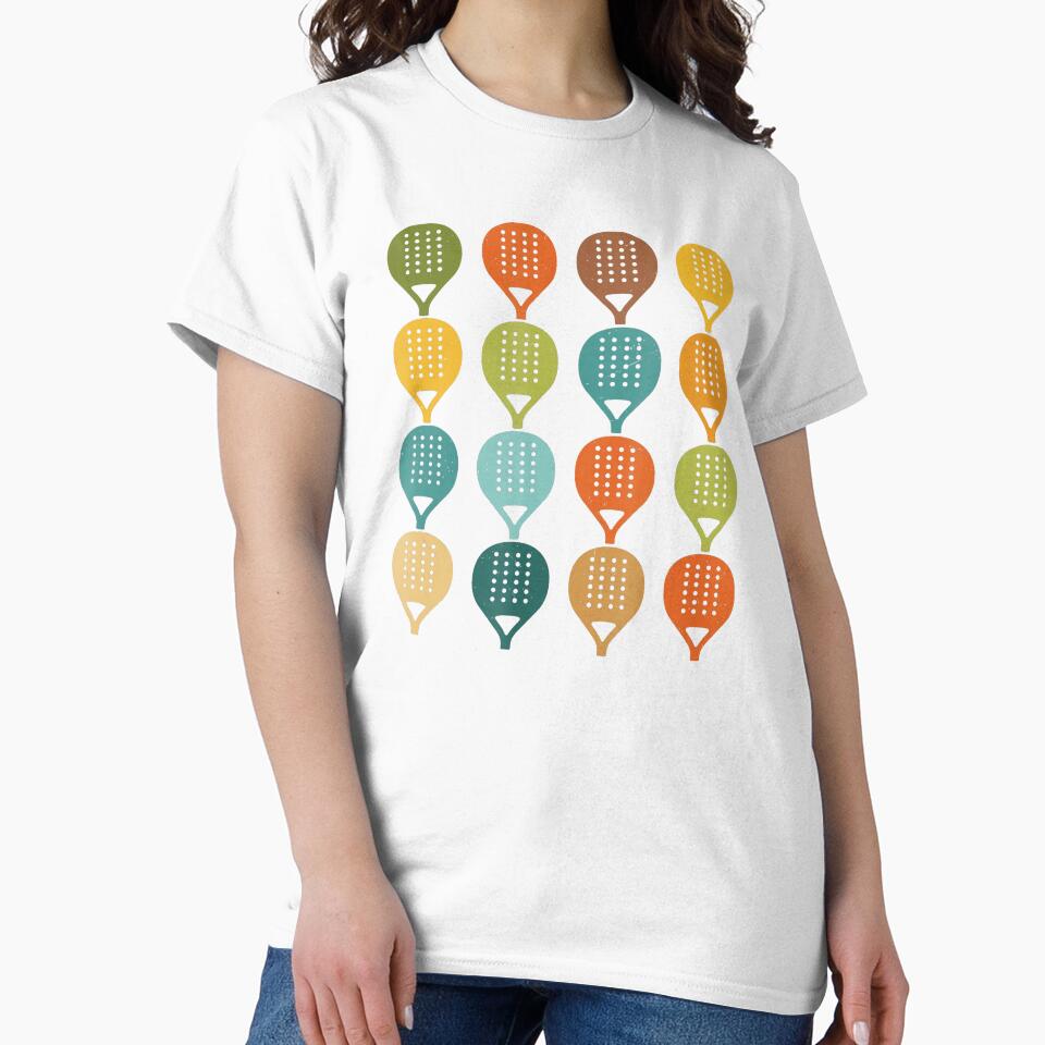 Colorful Padel Rackets Pattern Retro Sports by WayTBeenkenArt