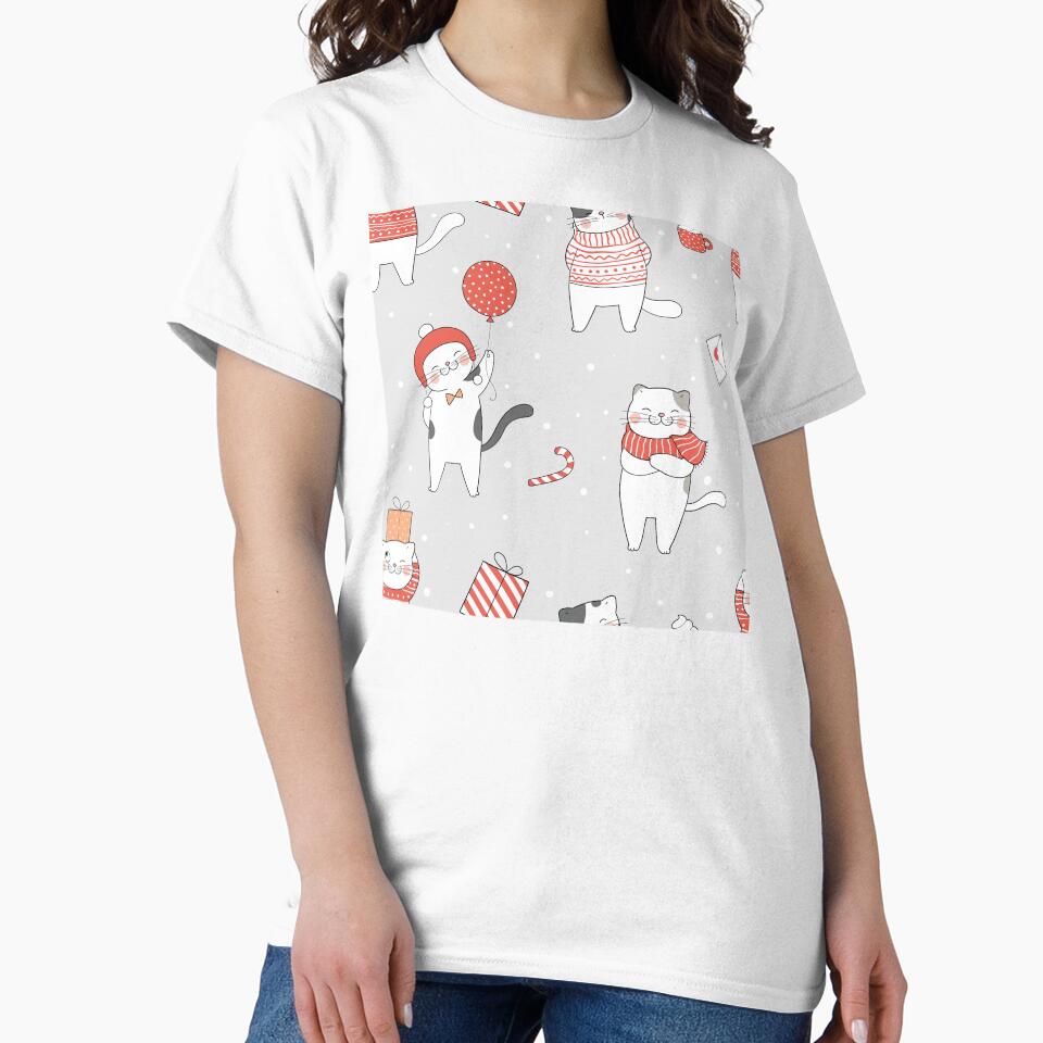 Christmas Pattern,  funny happy cats design by Phoca Mobil