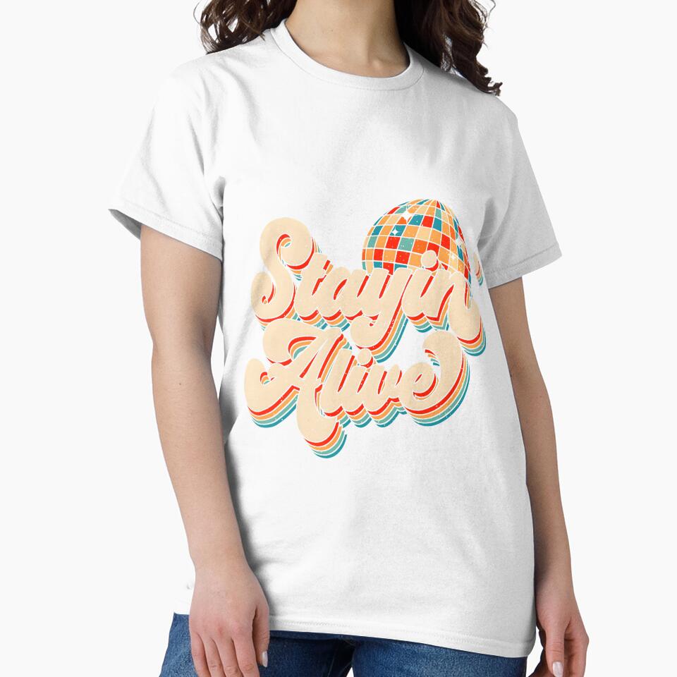 Stayin’ Alive Bridesmaid Bride 80s Disco by AprilClark23