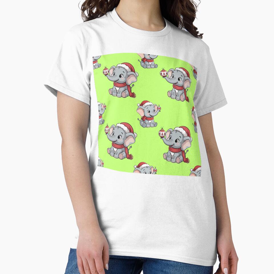 Christmas Elephant Holding Bauble Pattern by Grang Art Artistic Designs