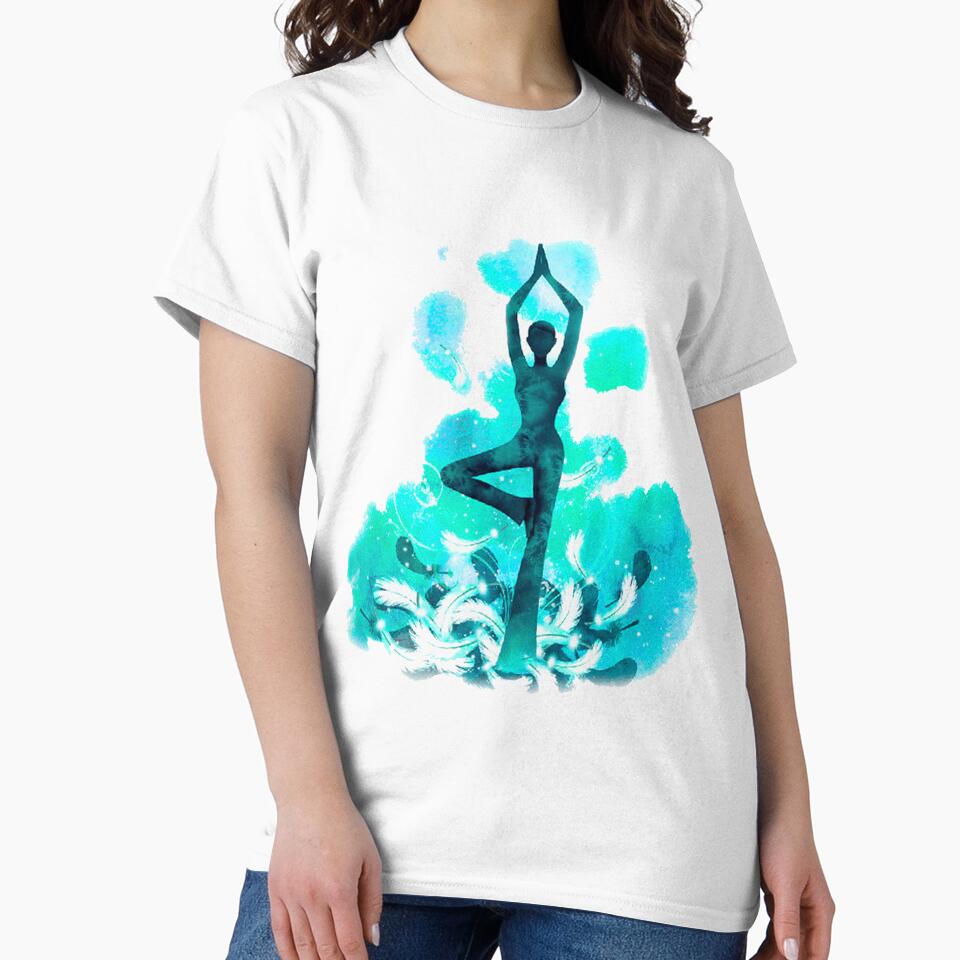 The yoga tree pose in turquoise color by munaykidisenios