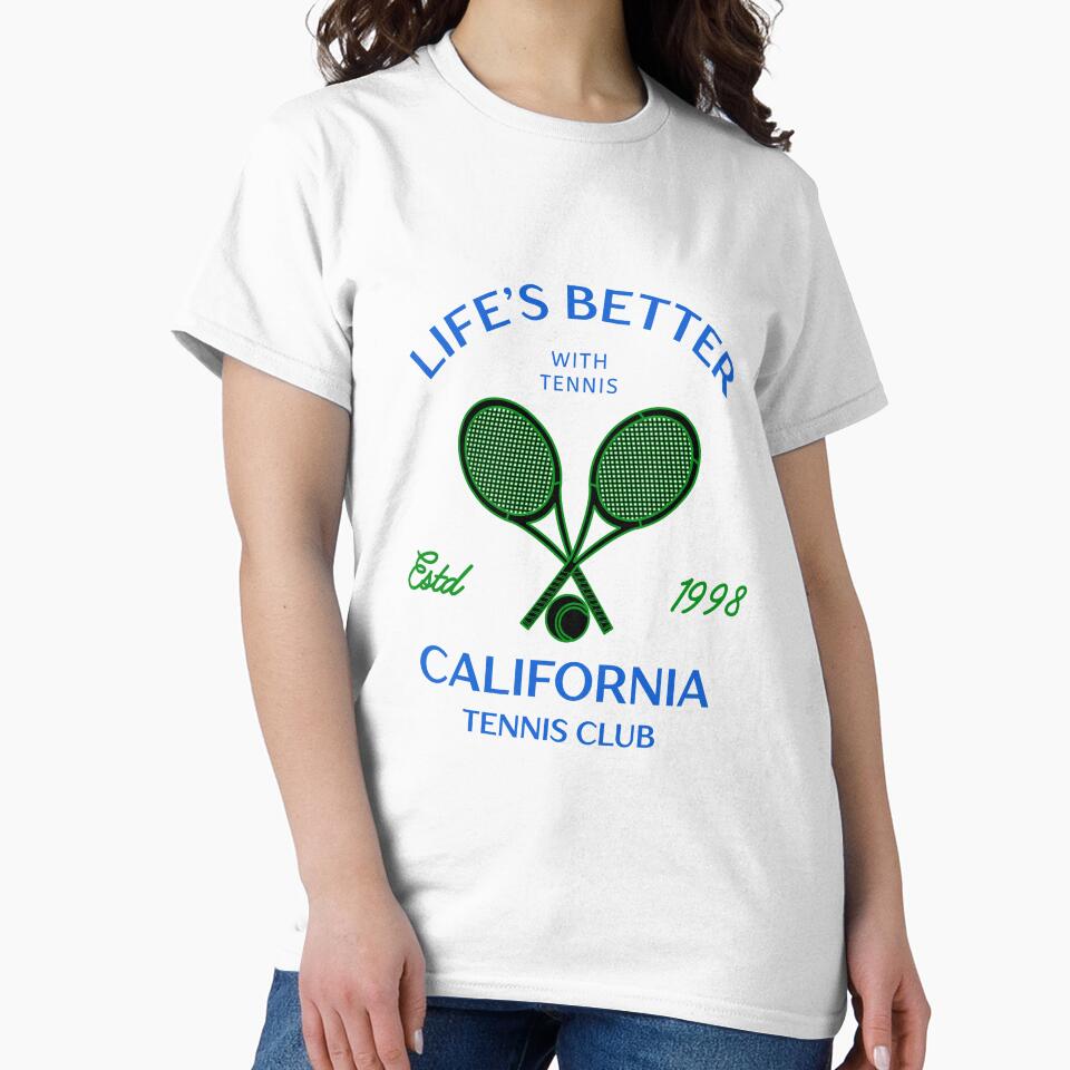 California Tennis Club Vintage Aesthetic T-Shirt – Life’s Better With Tennis – Retro Sports Graphic Tee by Artistia Inc