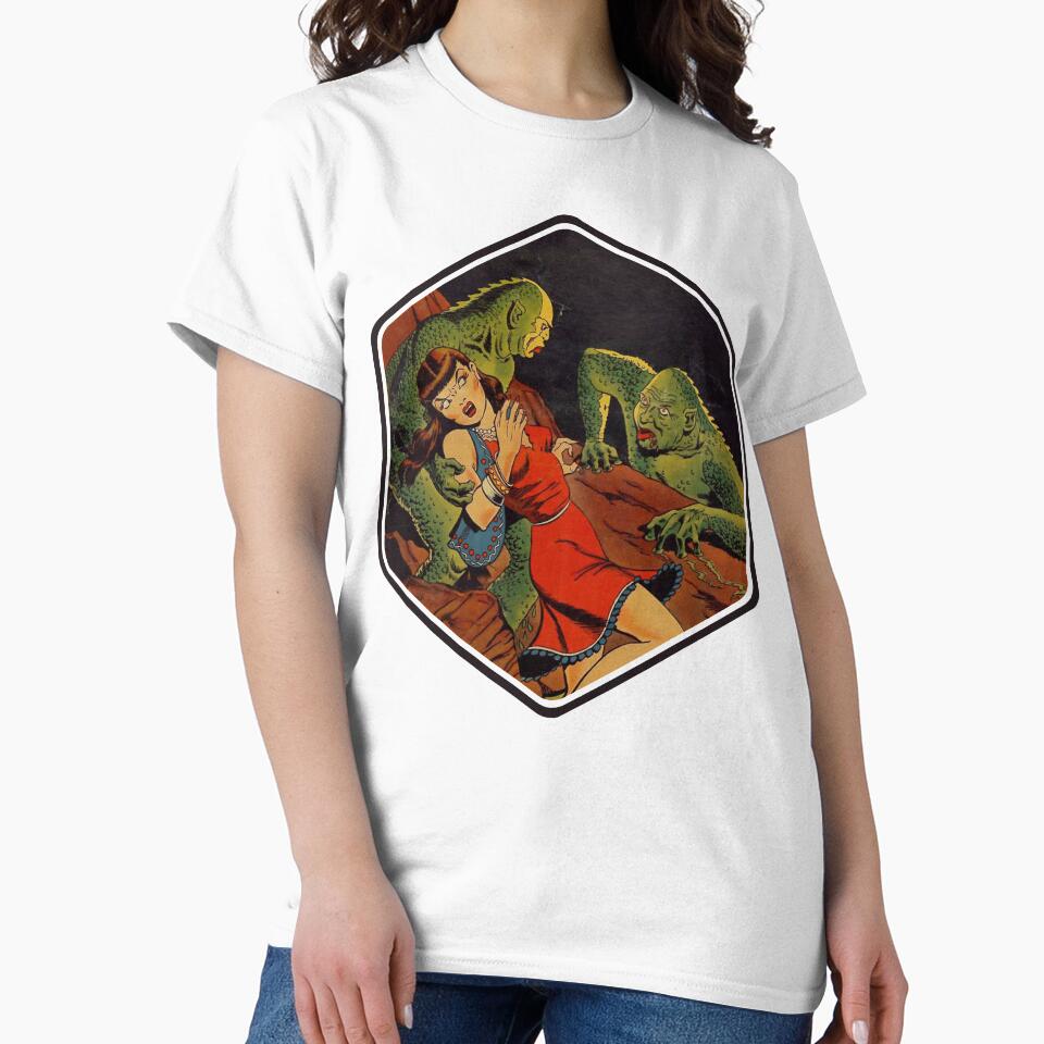 Vintage Lizard Man Retro Horror Poster Reptile Gift by TheAplus