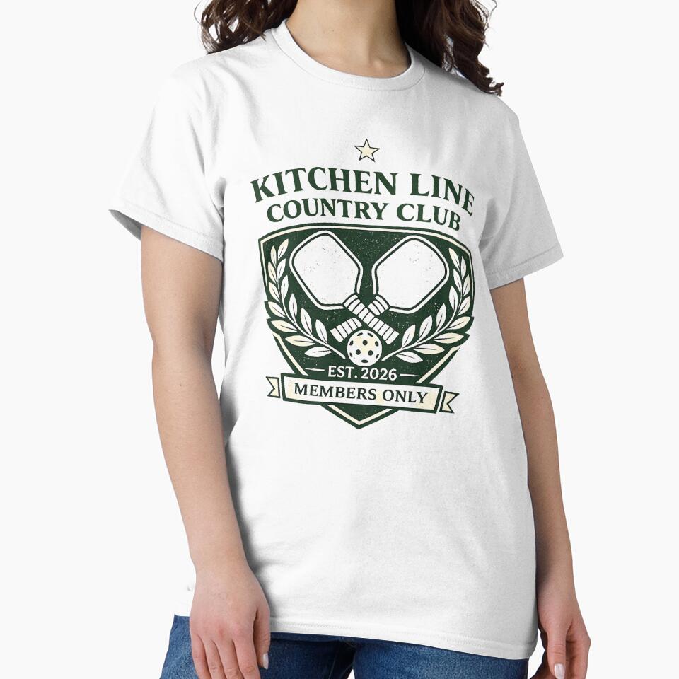 Retro Pickleball Shirt – Kitchen Line Country Club Vintage Crest by TheCrookedFern