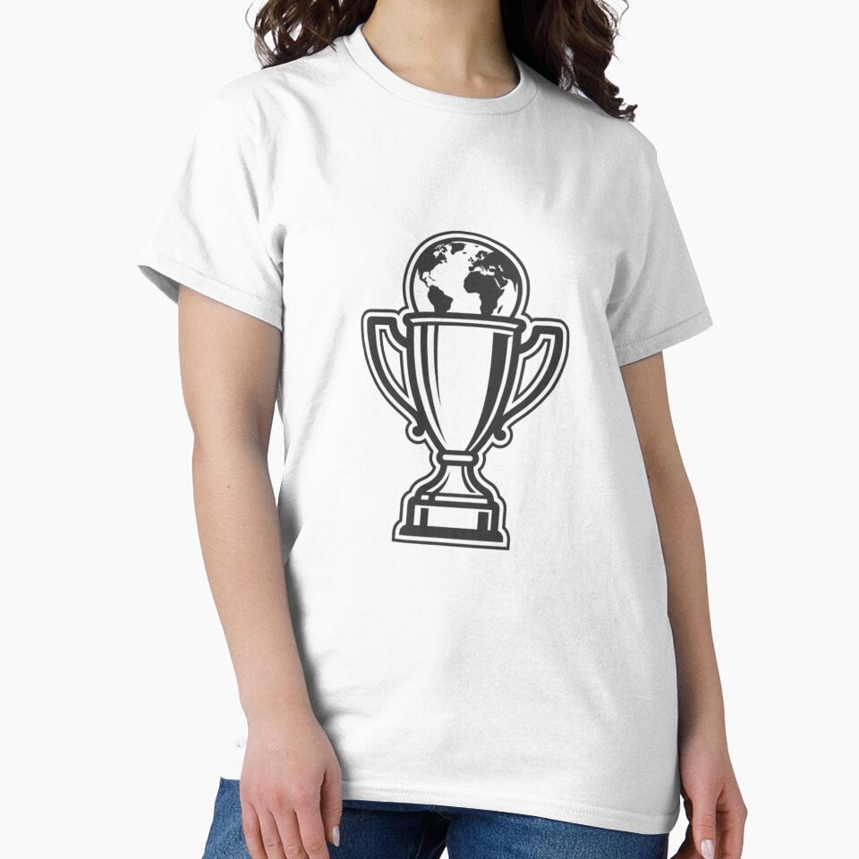 Minimalist Soccer Trophy and Earth Globe Art by M.Store