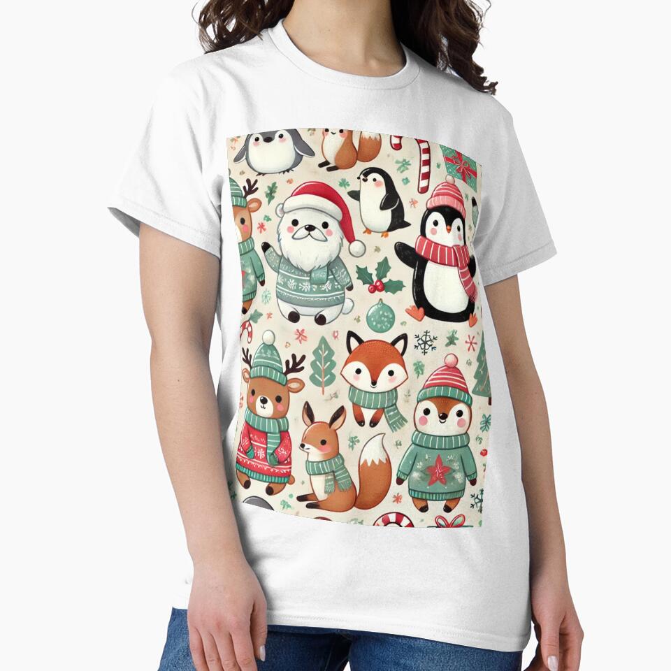 Festive Critters – Adorable Animal-Inspired Christmas Pattern by Lovingart222