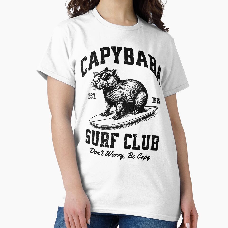 Vintage Capybara Surf Club Don’t Worry Be Capy by EthosWear