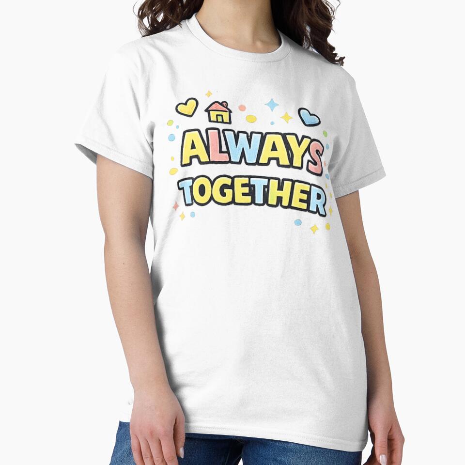 Always Together - Family Childlike Crayon Lettering Art by LEFTERIS-DESIGN