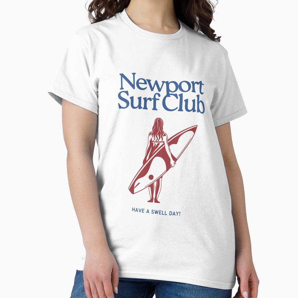 Newport Surf Club Retro Design with Surfer Silhouette by Retro Travel Design