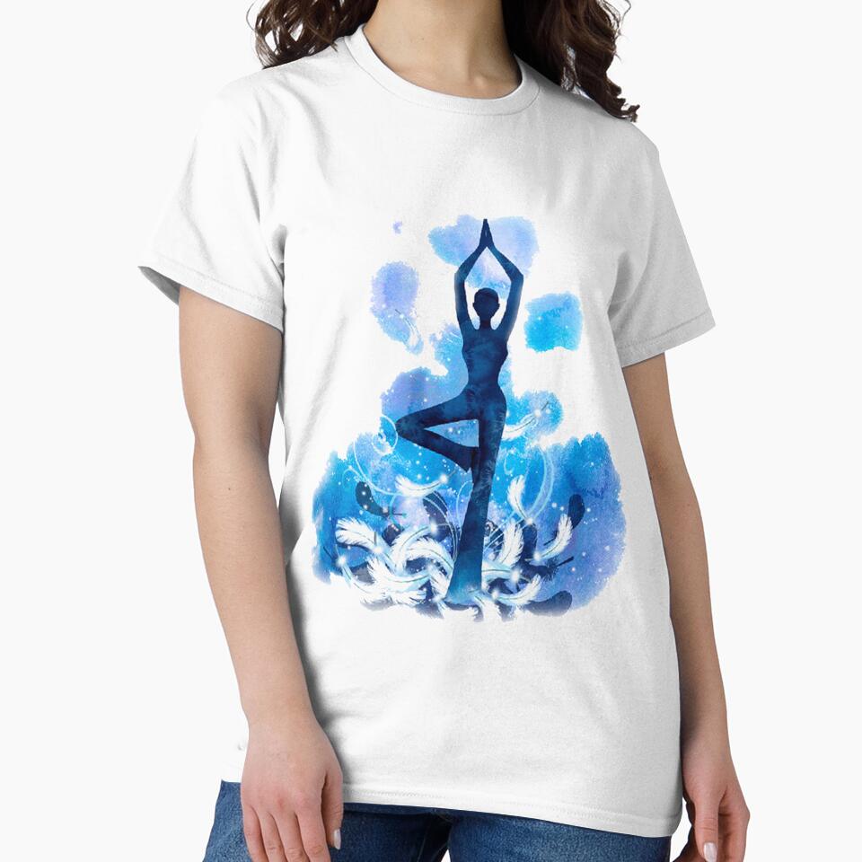 The yoga tree pose in blue color by munaykidisenios