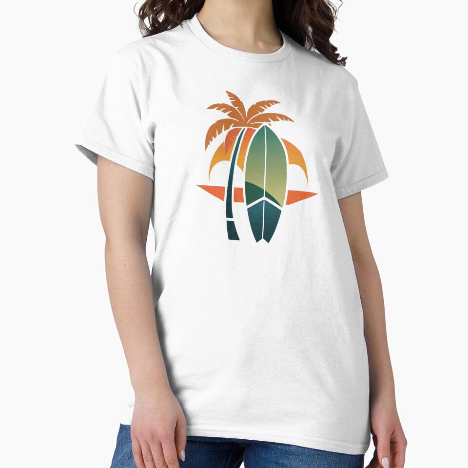 Palm & Board – Retro Surf Club Emblem by HUEHATCH
