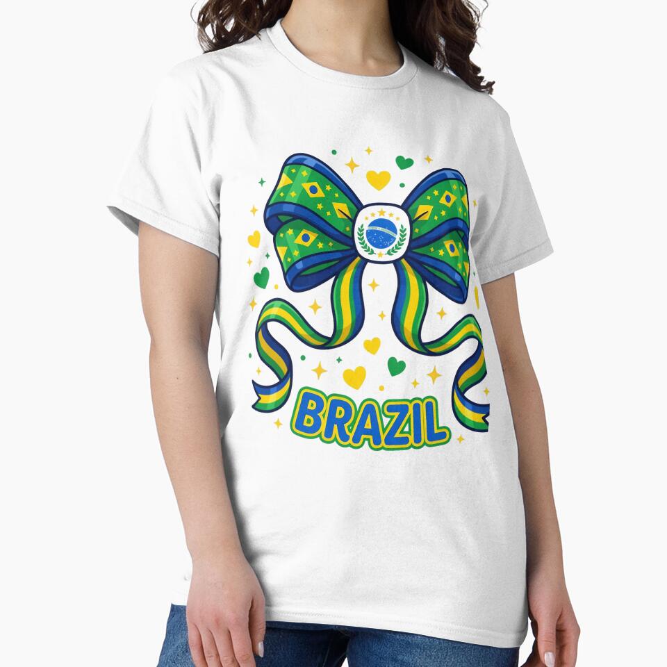 Brazil Flag Bow Patriotic Design by JMDesignHub