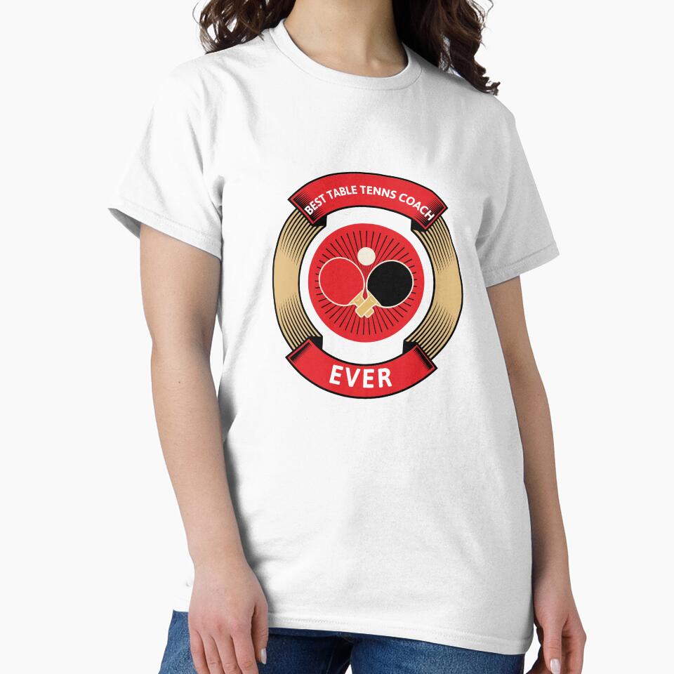 Best Table Tennis Coach Ever T-Shirt - Vintage Ping Pong Mentor Gift by OhMyPingCo