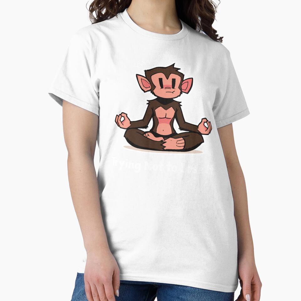 Trying Not to Lose It Funny Meditation Monkey by CamaleonDesigns