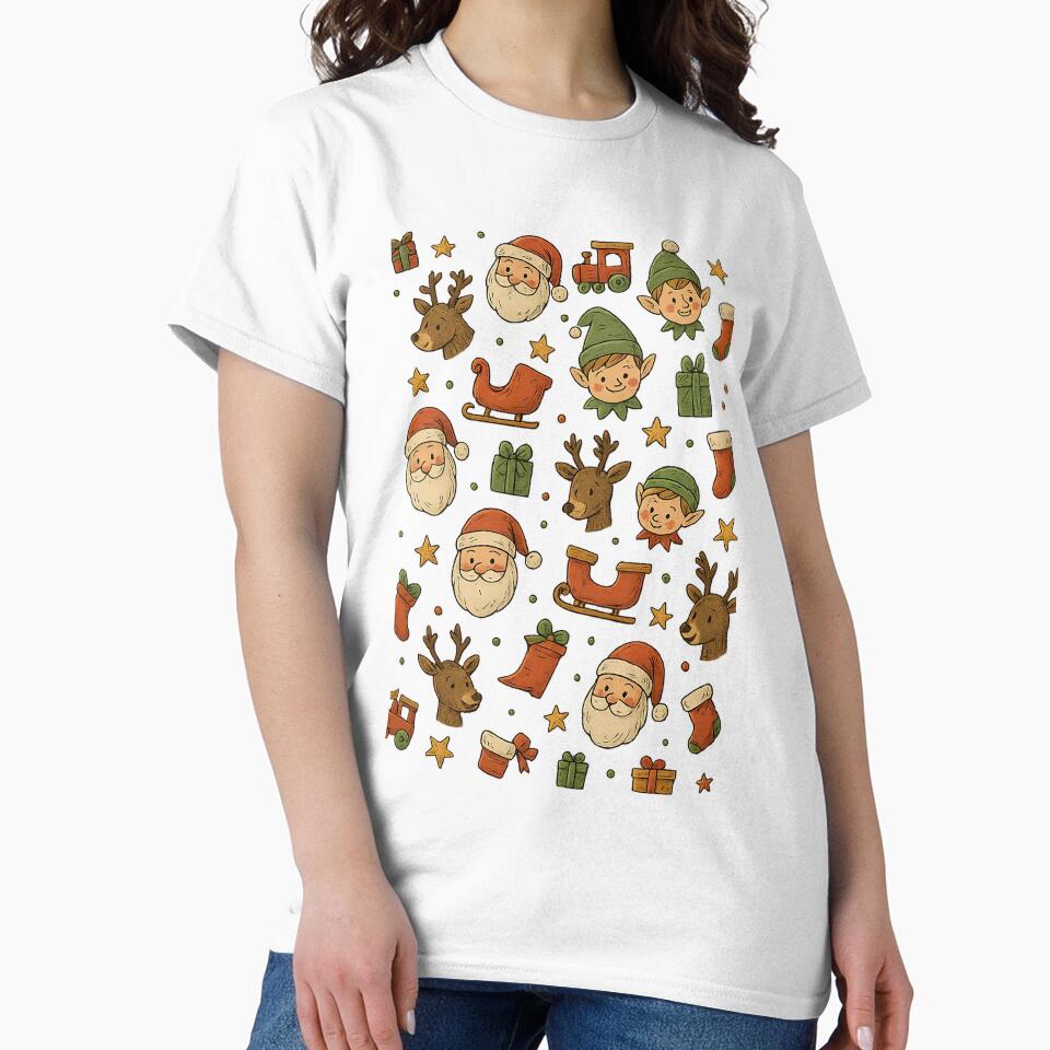 Christmas Pattern – Santa, Elf, Reindeer & Holiday Gifts by SnapLabDesigns