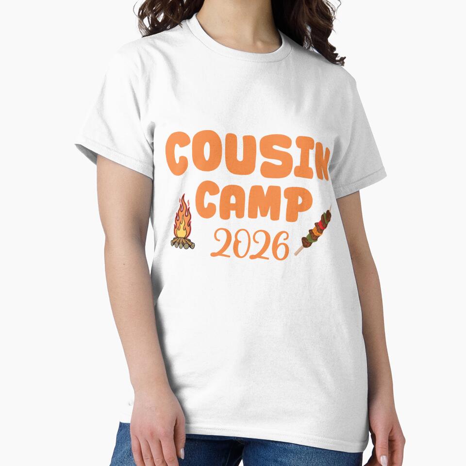 Cousin Camp 2026 Typography – Family Reunion Matching Shirt Design by PixelWaveBD