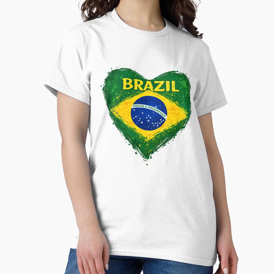 Heart Shaped Brazil Flag Artistic Design by LuisWorks