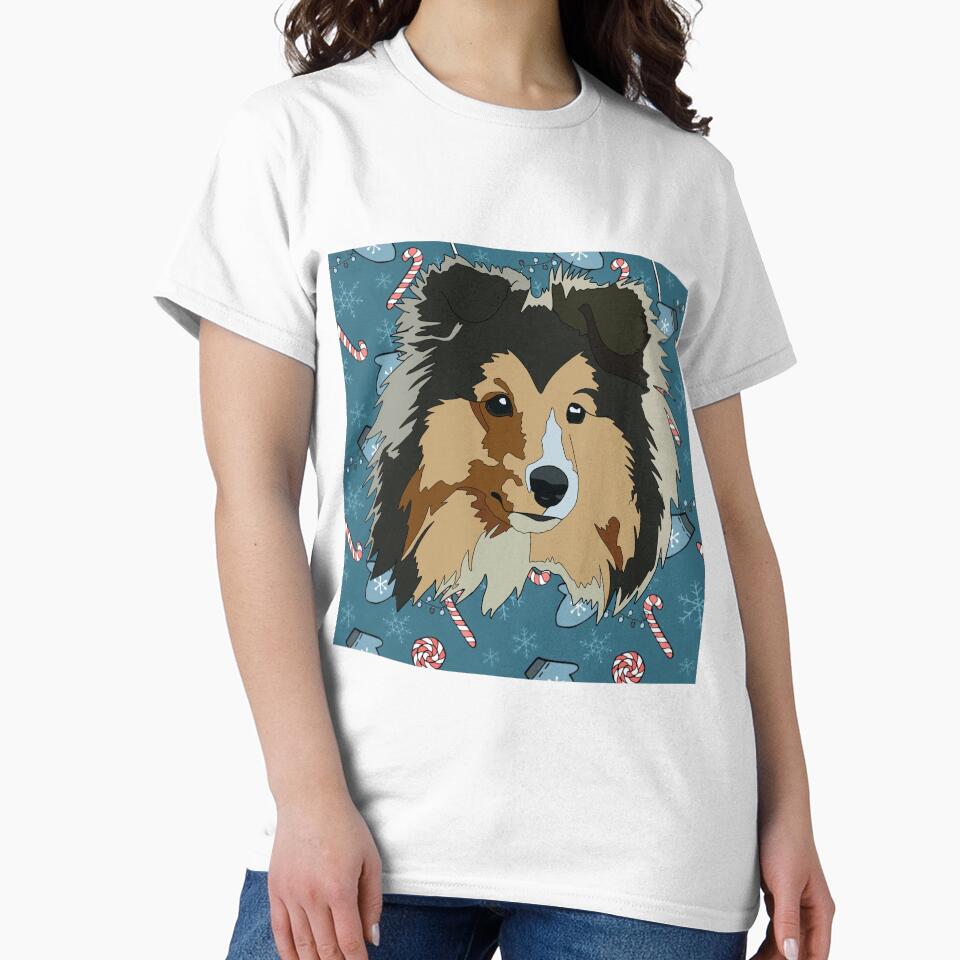 Christmas pattern collie by LeahcarsArt
