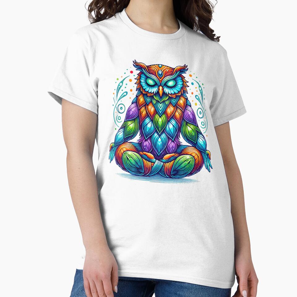 Meditating Owl. Cherish Mindful Moments Today by Tiszert