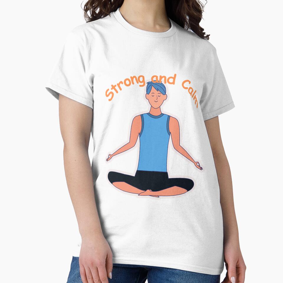 Strong and Calm Yoga Quote-Minimalist Mindfulness Design. by photoart1854
