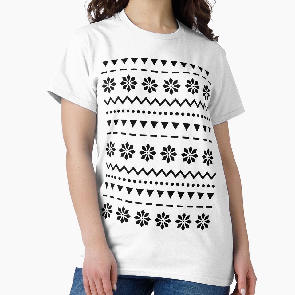 Vintage Christmas Sweater Pattern Black - Holiday Pattern by SheetalMourya