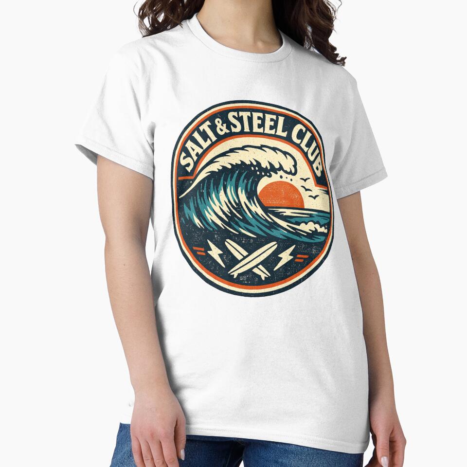 Salt & Steel Club Surf Sticker – Vintage Gulf Coast Wave Decal by Fierce Wave Supply Co.