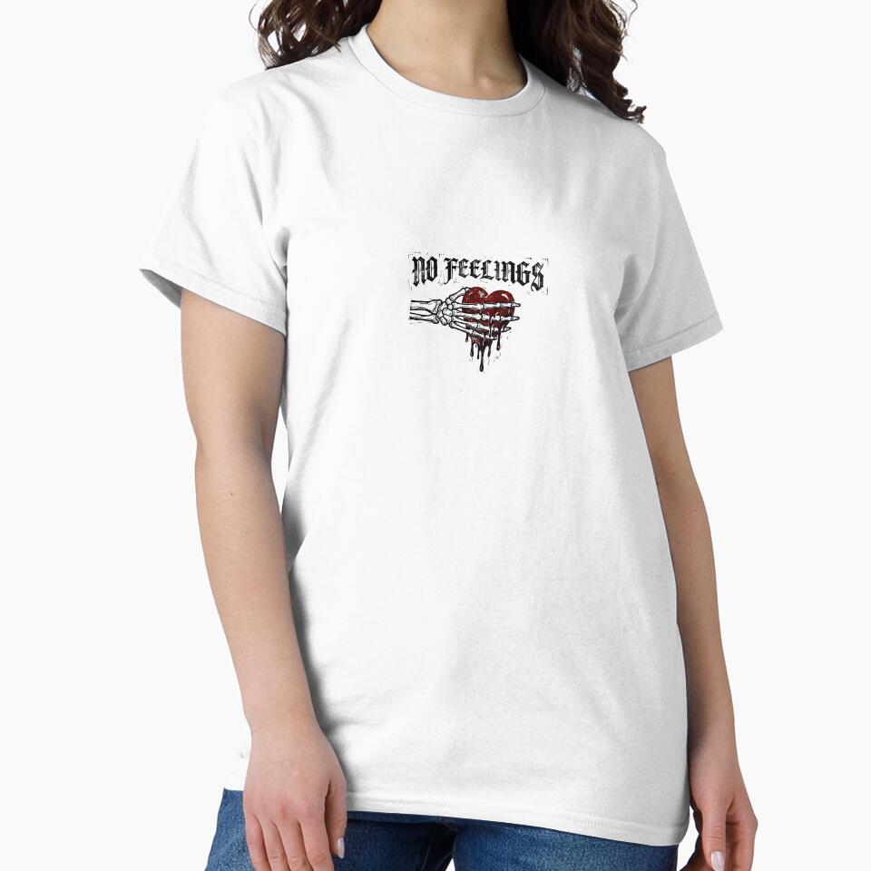 No Feelings Skeleton Heart Gothic Streetwear by dysteric