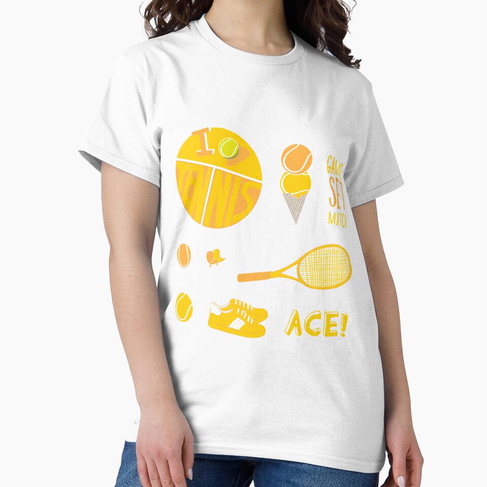 Yellow Retro Tennis Sticker Pack by The-Goods