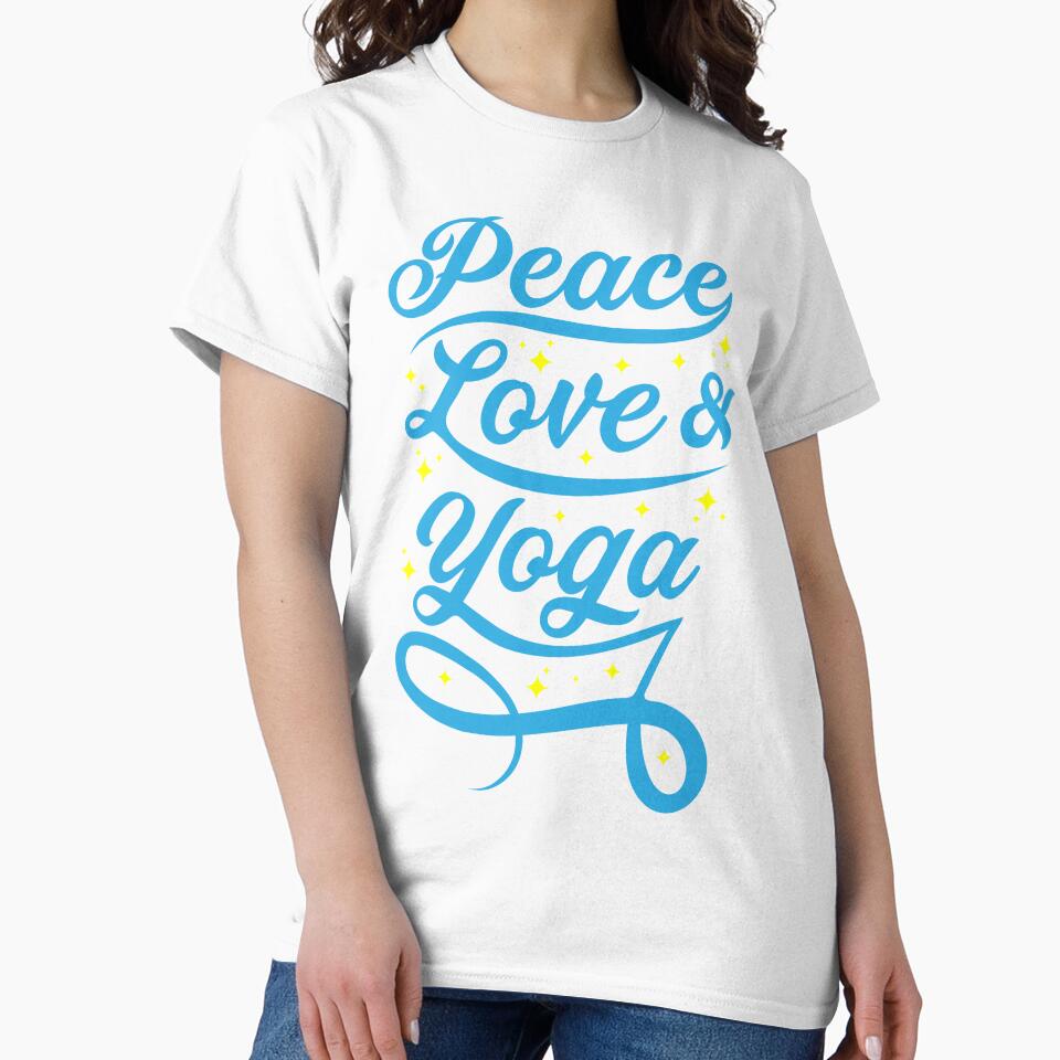 Peace Love and Yoga. Yoga T-shirt by Quirky Gaps