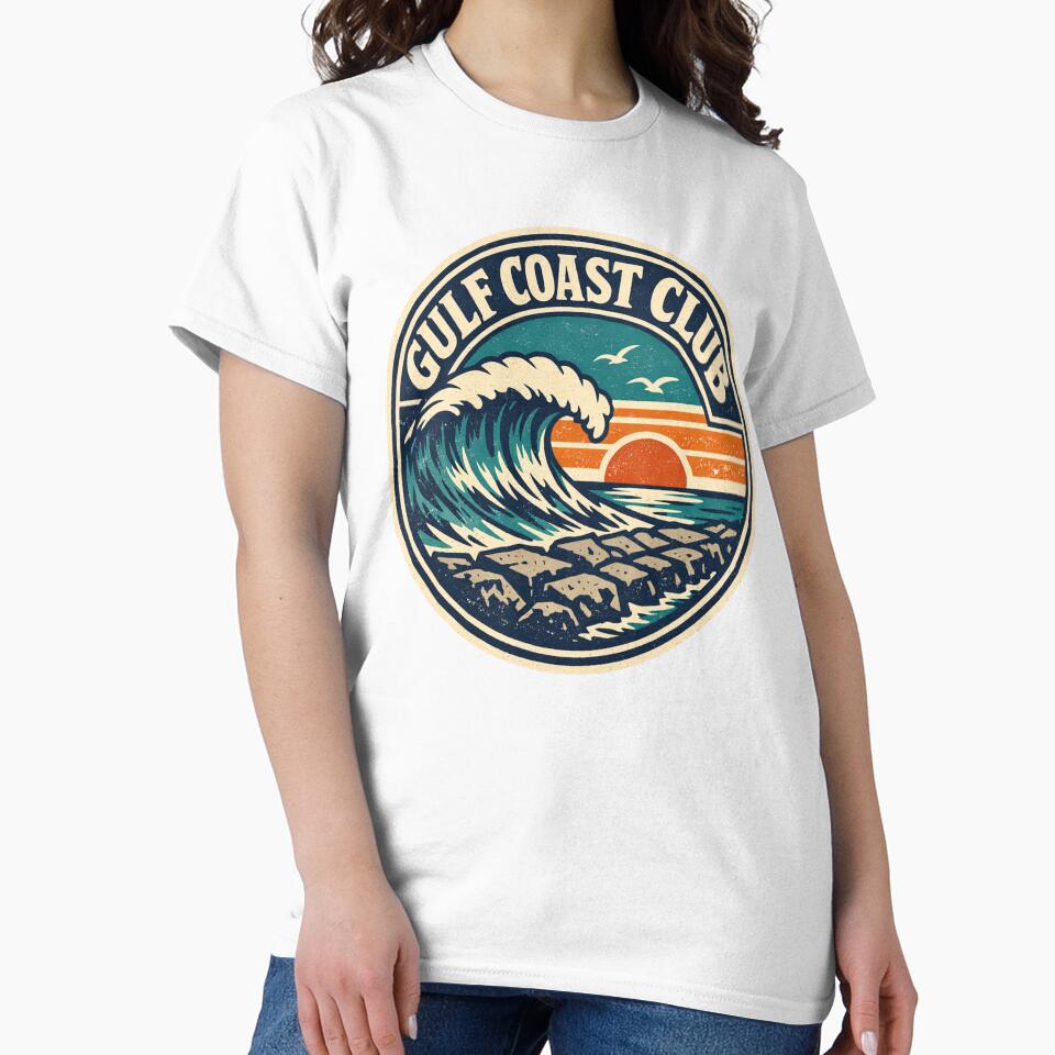 Gulf Coast Club Surf Sticker – Vintage Jetty Break Wave Decal by Fierce Wave Supply Co.