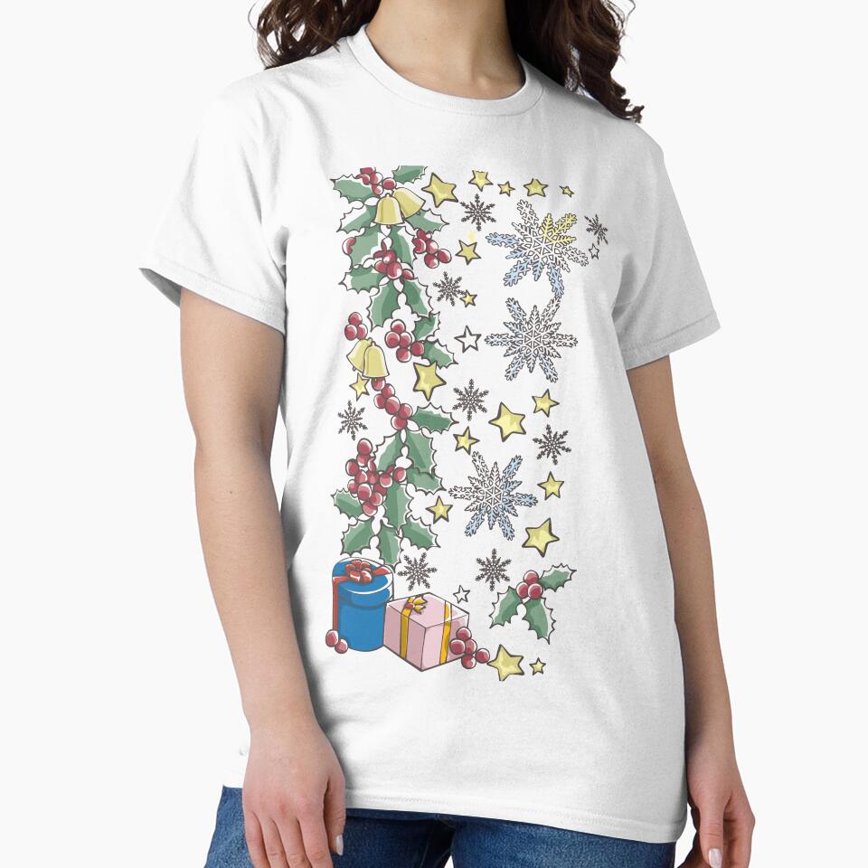 Christmas holly, snow, and present pattern by RaionKeiji