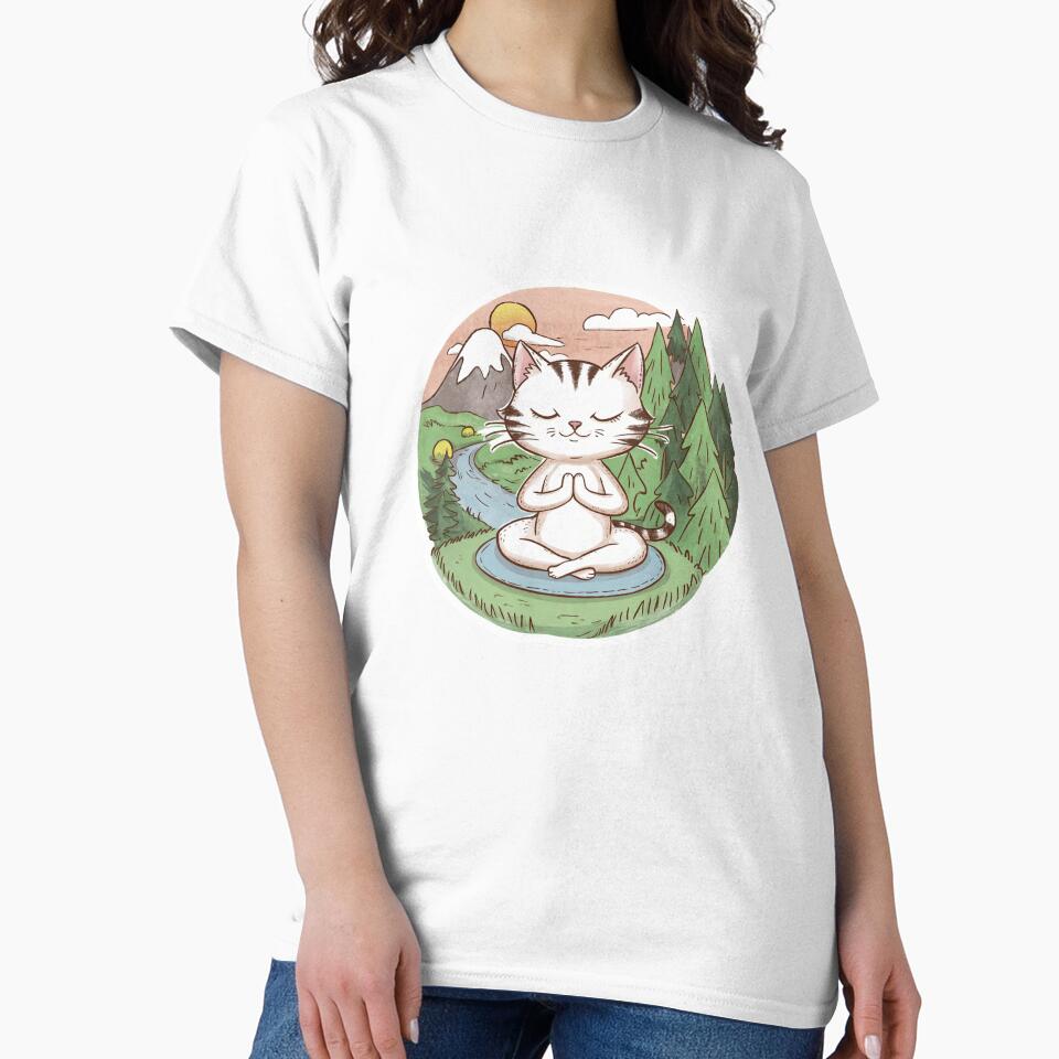 Meditating cat in moutains by canvadreamer444