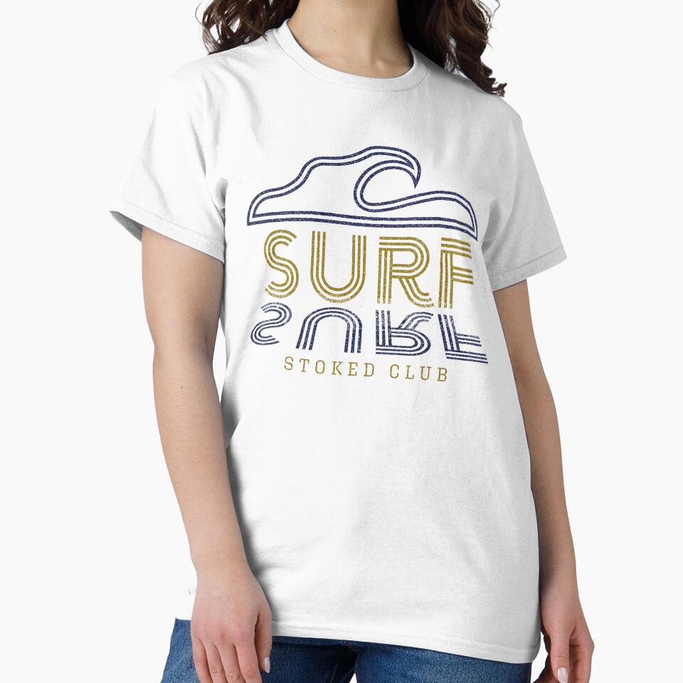 Surf  Stoked Vintage Retro Wave by Maud Tee Art