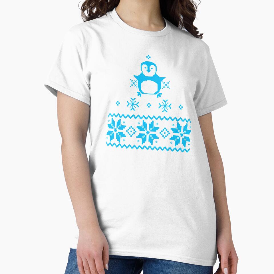 Cute Blue Scandinavian Penguin Holiday Design by oursunnycdays