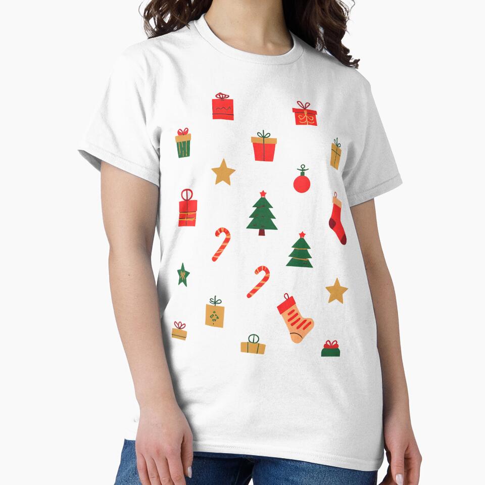 Festive Christmas Pattern | Cute Holiday Icons Design for Gifts & Apparel by Mastihuba Studio™