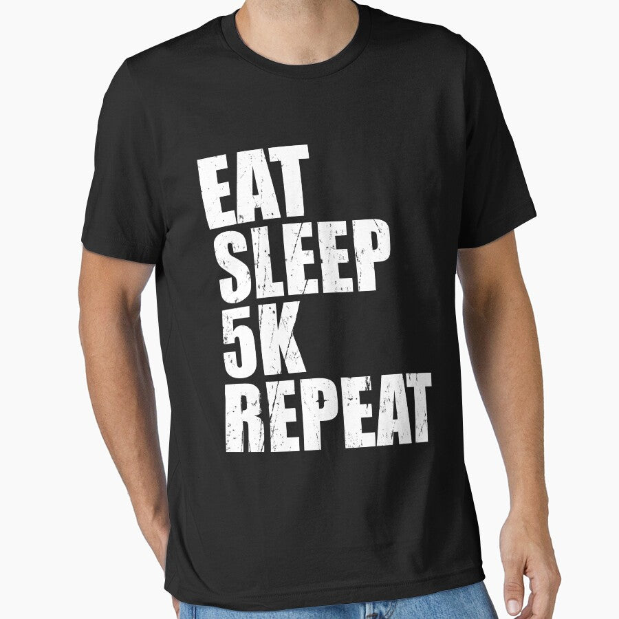 Eat Sleep 5K Repeat T-Shirt Gift For High School College Cute Funny Gift T Shirt Tee Marathon Run Runner Running by arcadetoystore