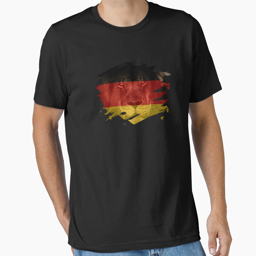 Germany Flag & African Lion Picture   German Pride T Shirt by ockshirts