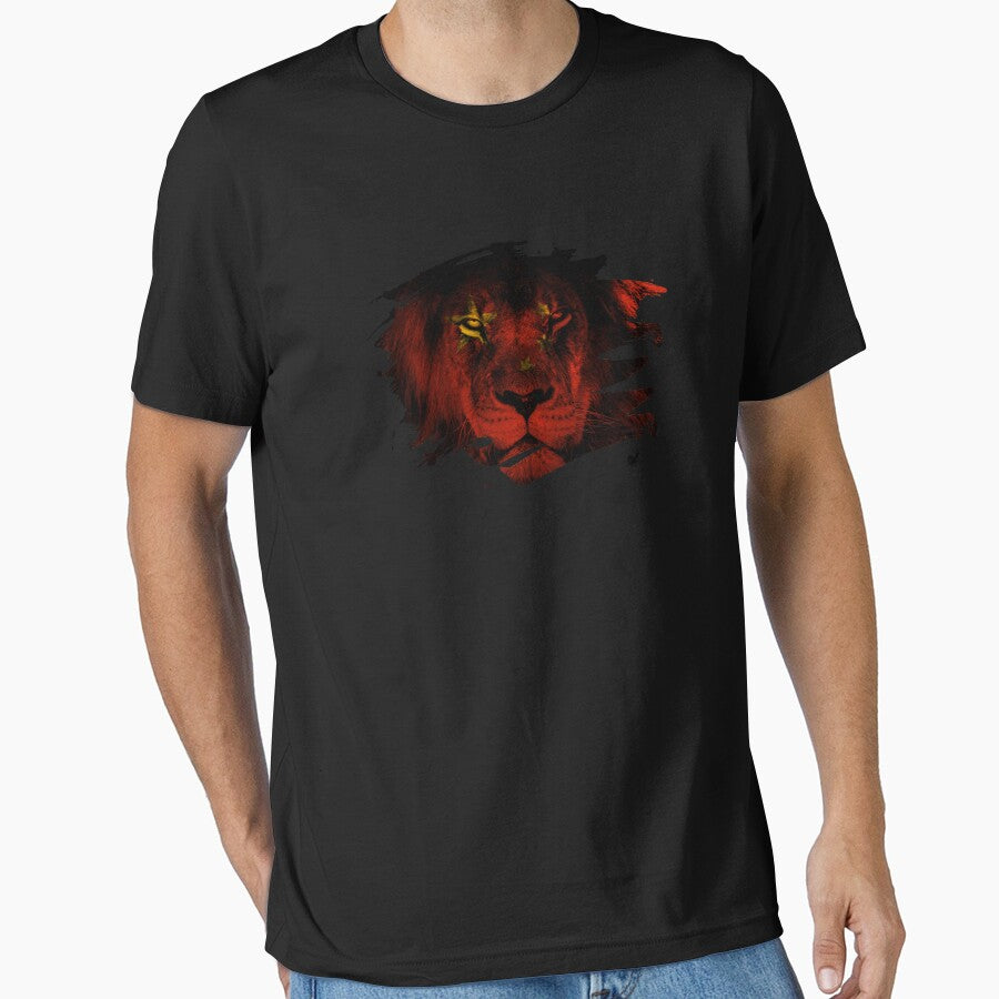 China Flag & African Lion Picture   Chinese Pride T Shirt by ockshirts