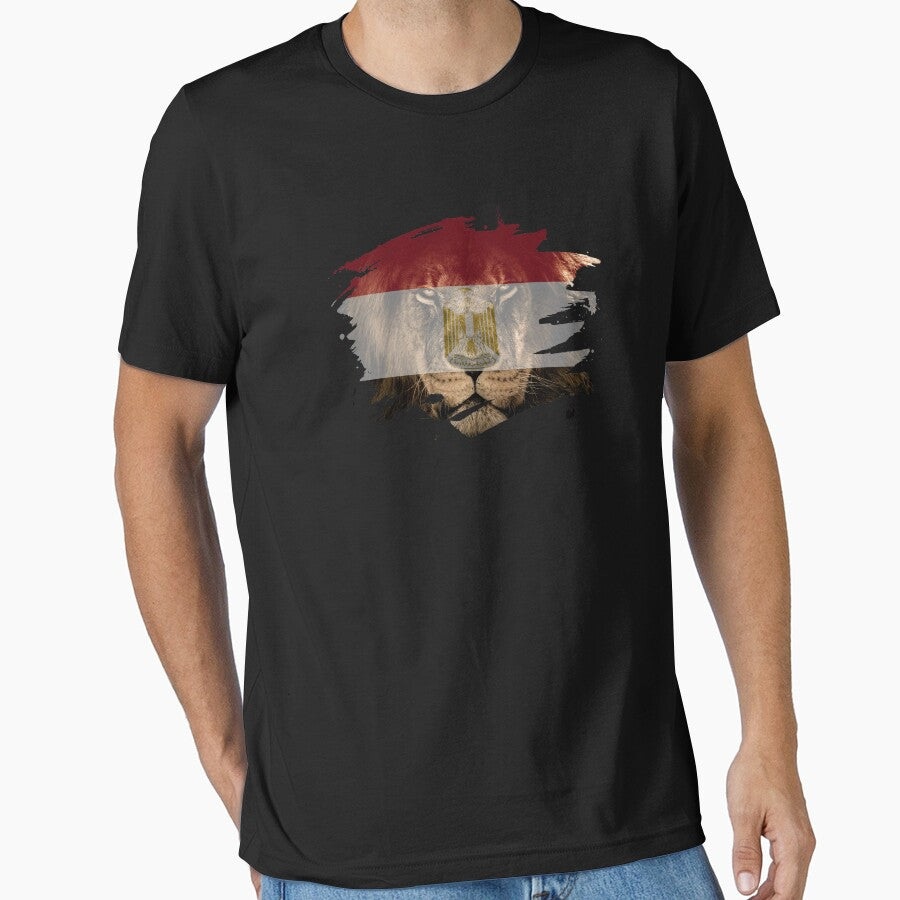 Egypt Flag & African Lion Picture   Egyptian Pride T Shirt by ockshirts