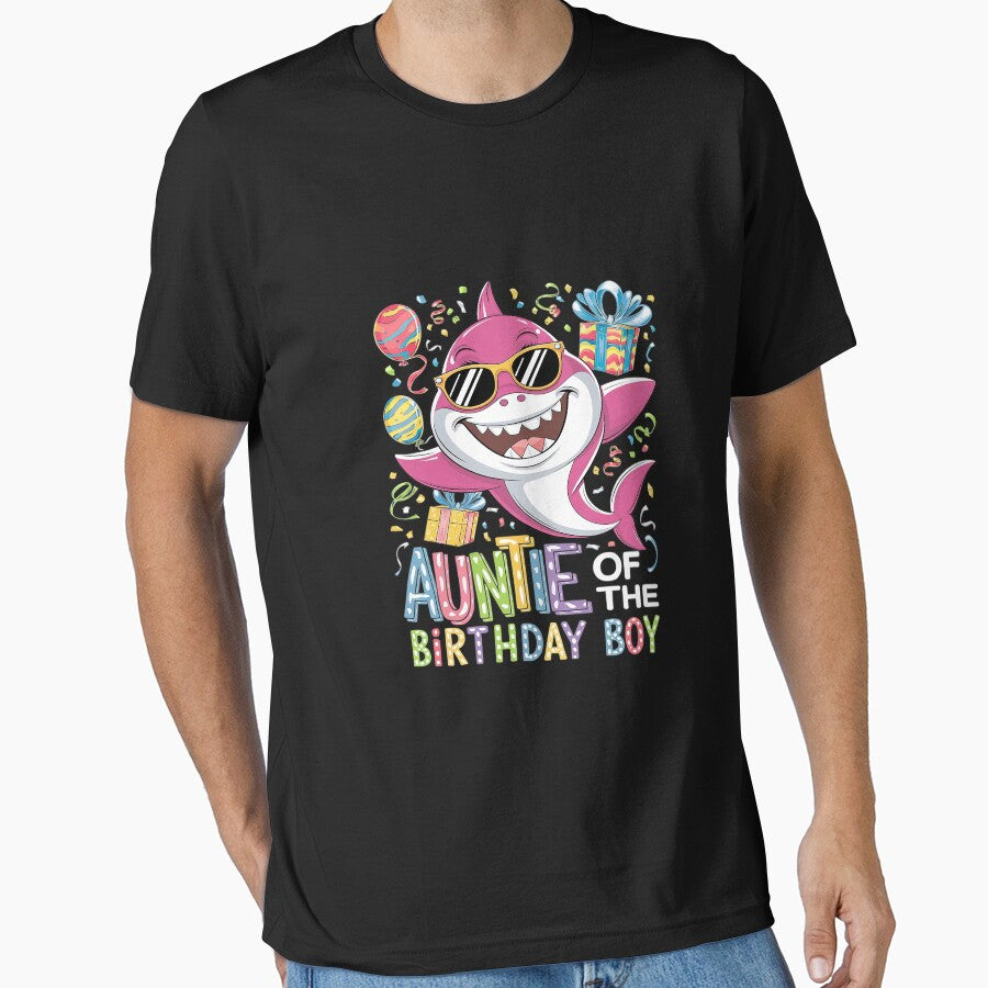 Auntie of the Birthday Boy Family Matching Party Shark by MythWoot