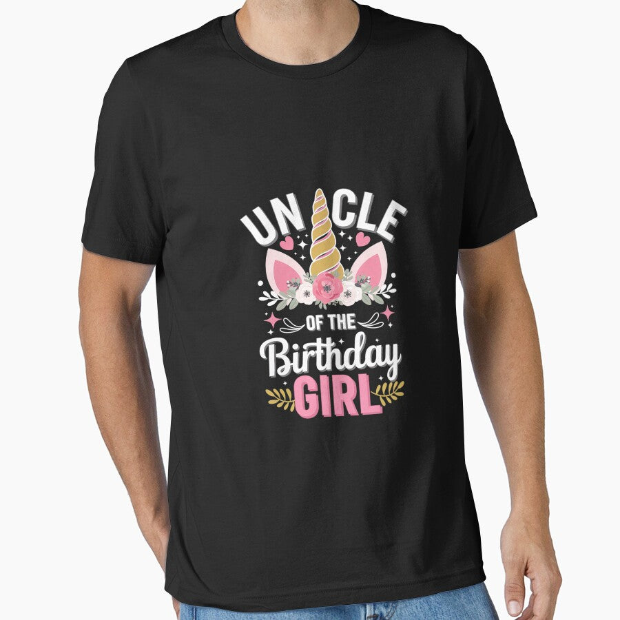 Uncle of the birthday girl matching family unicorn party by EllinoKlemo