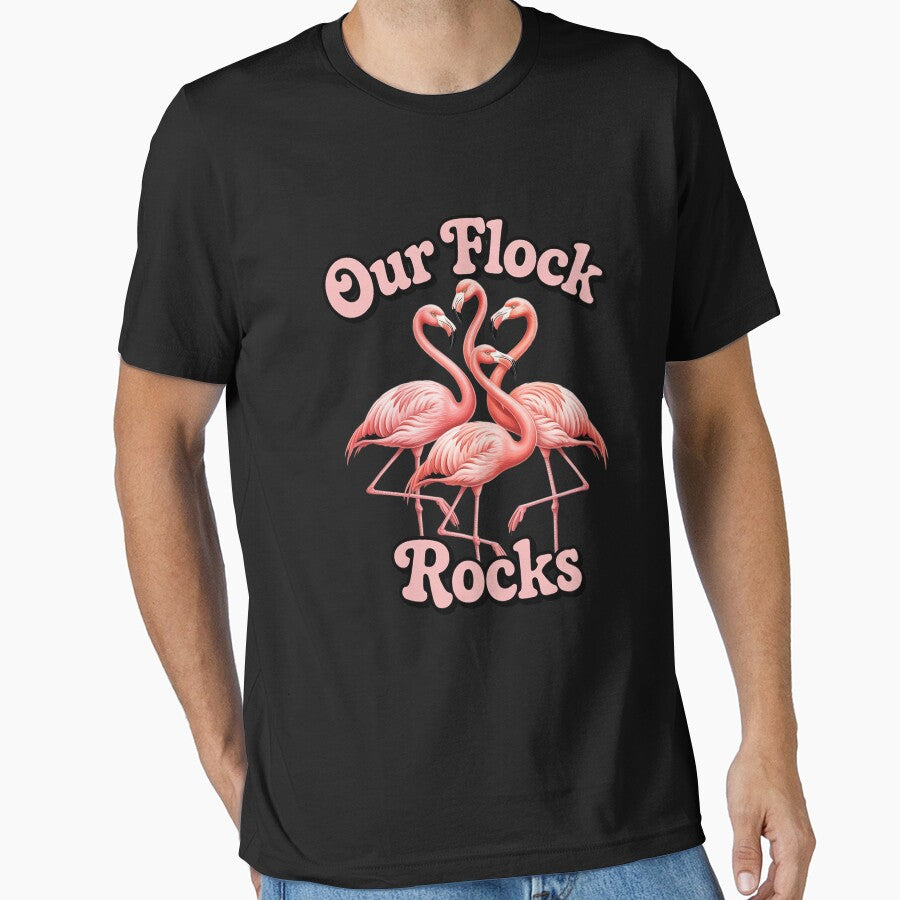 Womens Our Flock Rocks Flamingo Matching Family Vacation Group by MelSurf