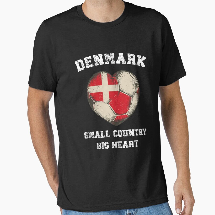 Small Country Big Heart Denmark Football by HeadTurningArt