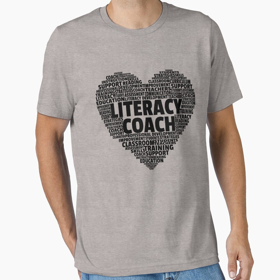 Literacy Coach Word Cloud Heart School Literacy Coach Gear by DynamicDesign